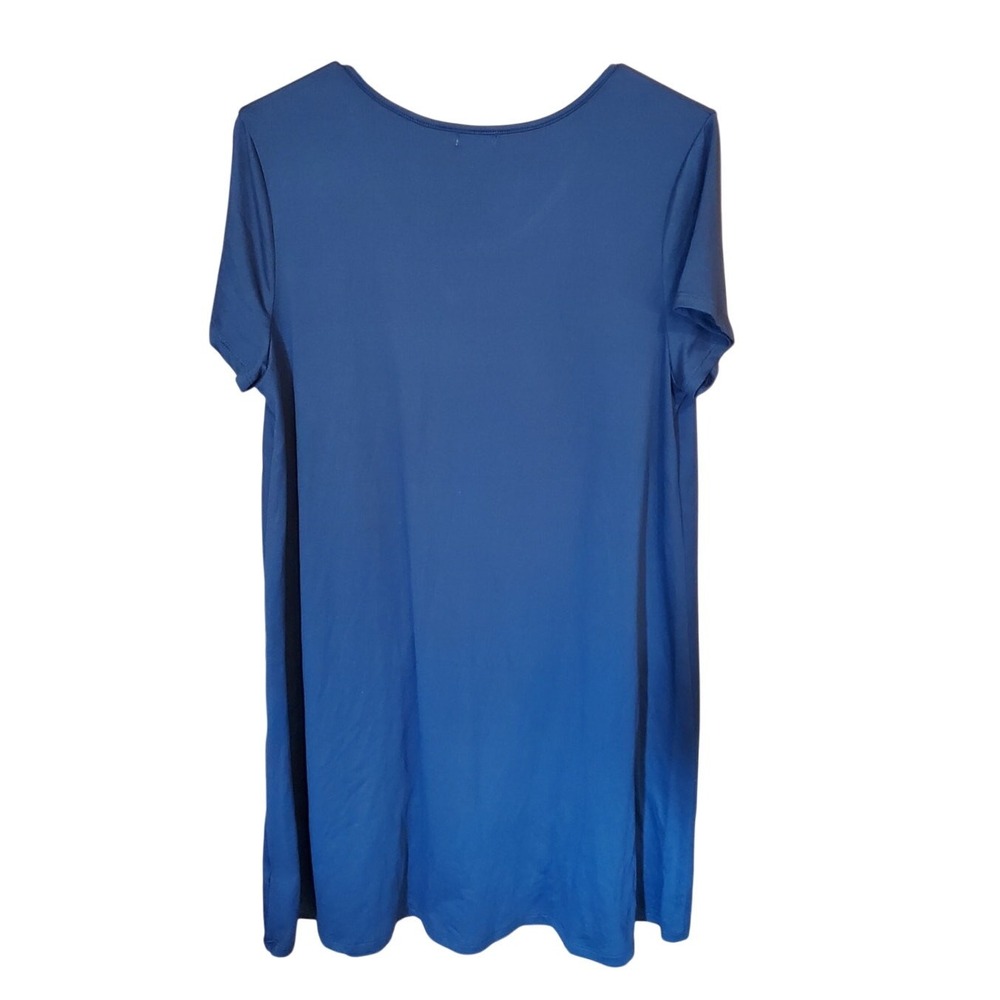 Love Fire Womens Size L T Shirt Dress Blue‎ Pocket Short Sleeve Pullover - Picture 2 of 6